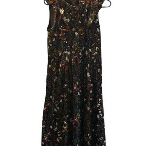 Madewell Corduroy Ruffle-Front Dress in Finch Floral Size 2